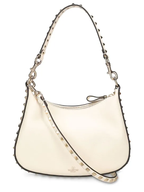 Valentino Garavani   Small Rockstud leather hobo bag 