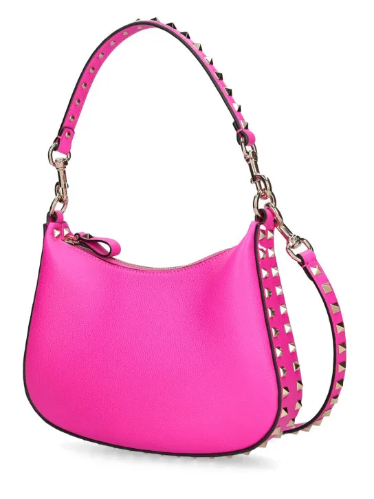 Valentino Garavani   Small Rockstud leather hobo bag 