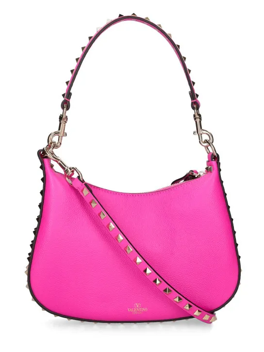 Valentino Garavani   Small Rockstud leather hobo bag 