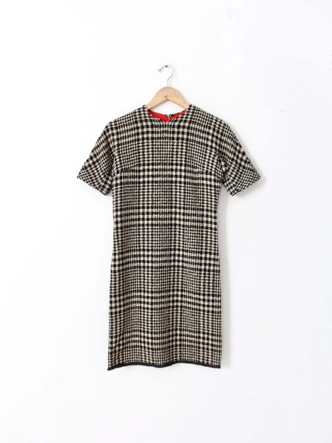 vintage 60s plaid wool dress