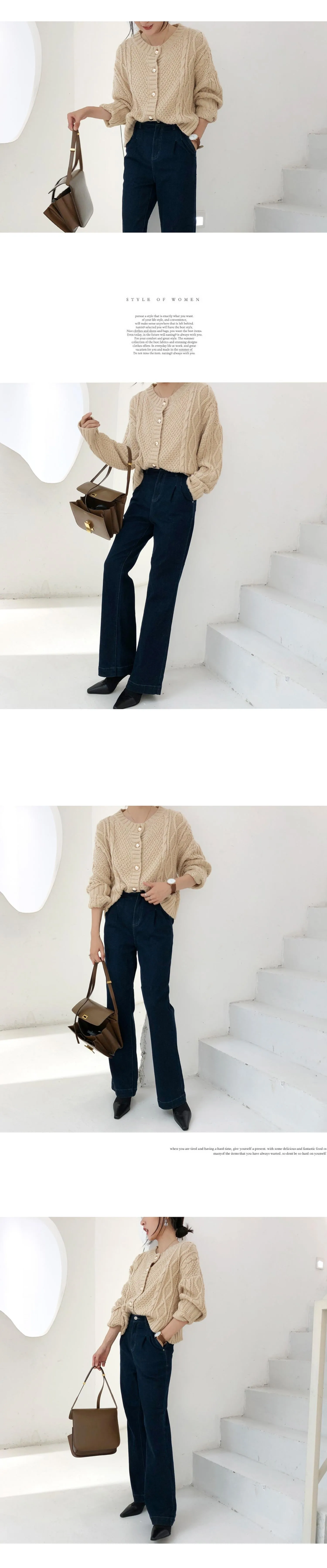 Vintage Long Sleeve Autumn Elegant Knitted Warm Oversize Winter Cardigan