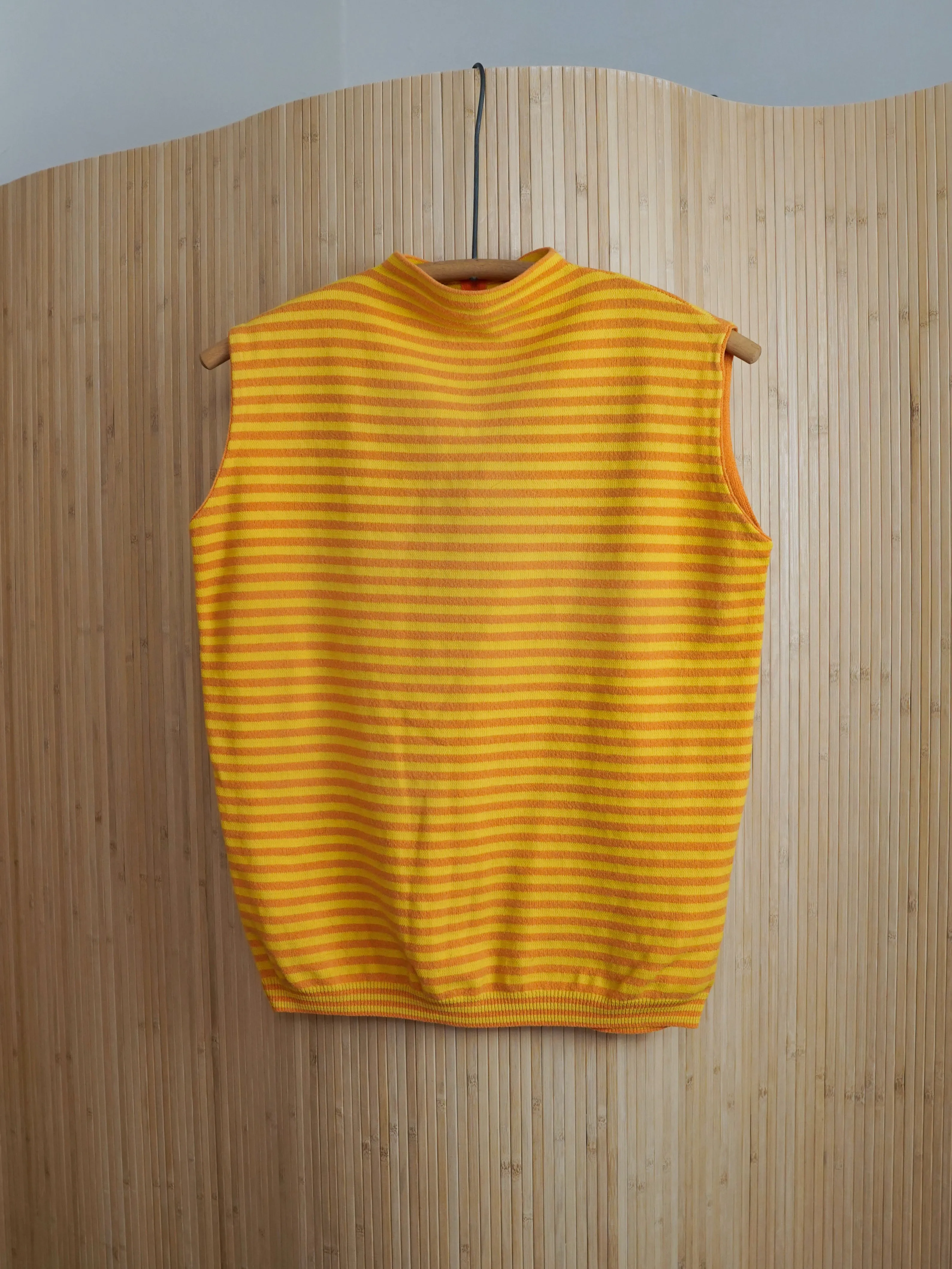 Vintage Yellow Stripe Sleeveless Top