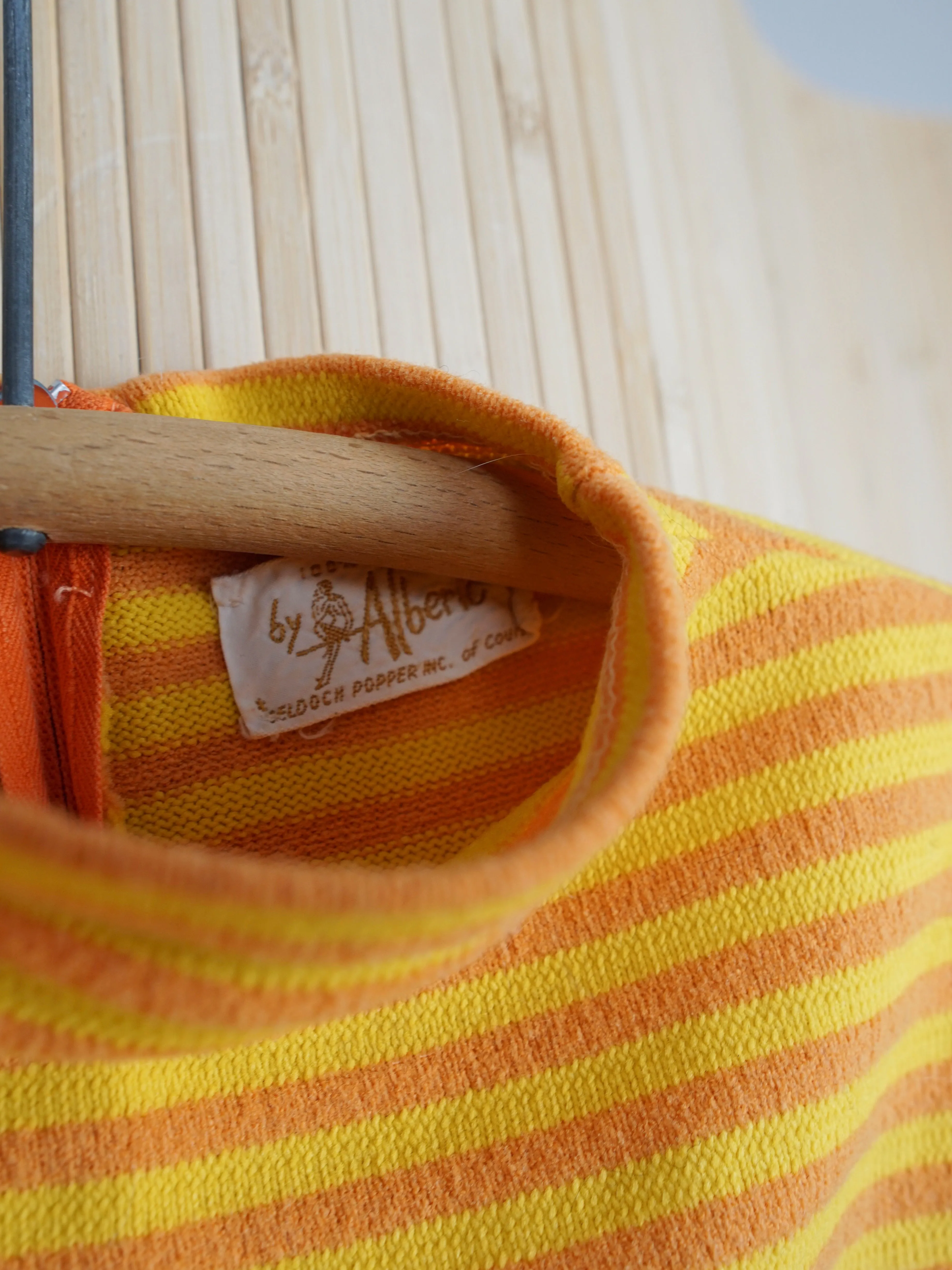 Vintage Yellow Stripe Sleeveless Top