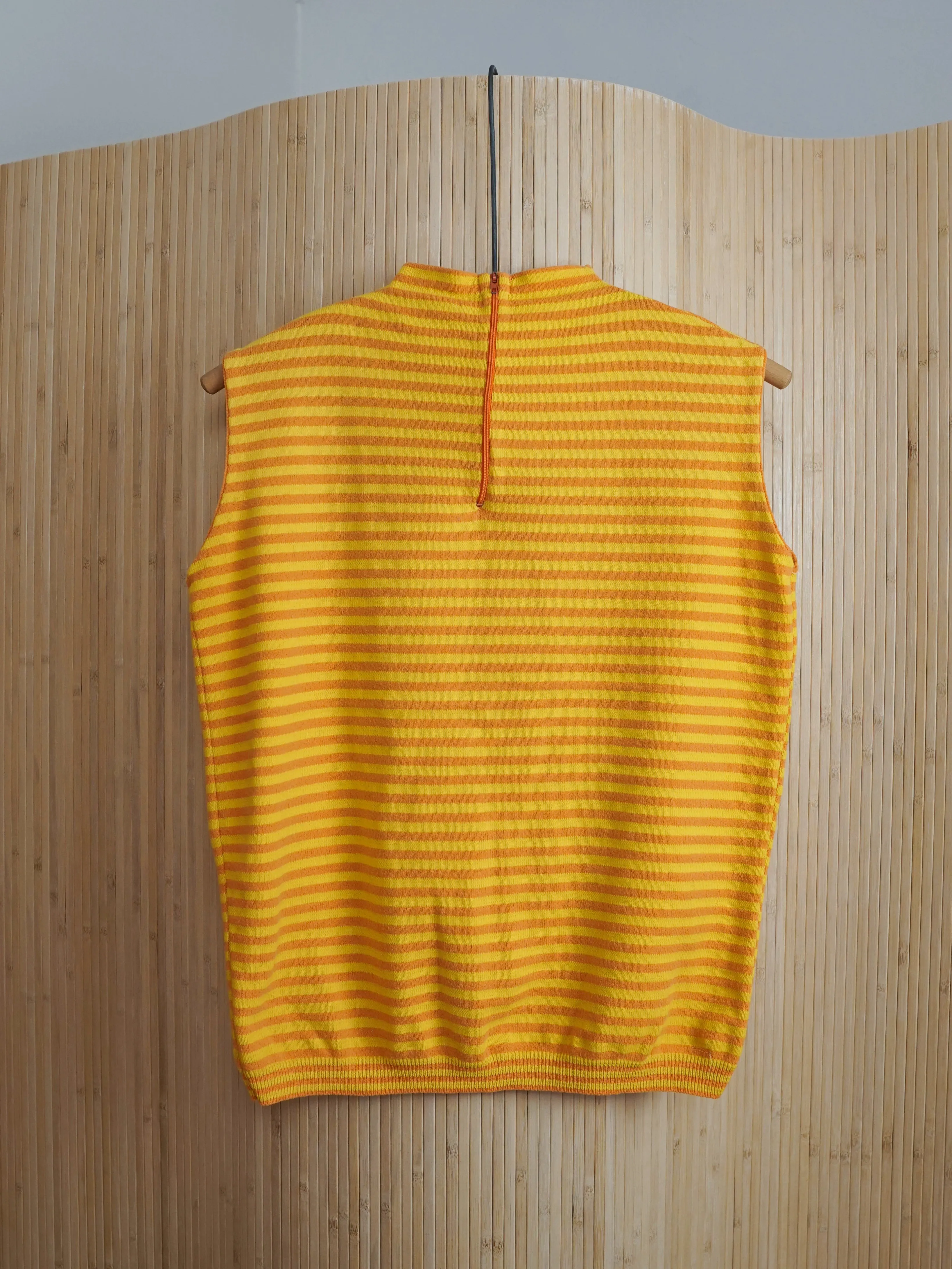 Vintage Yellow Stripe Sleeveless Top