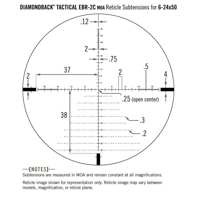 Vortex Diamondback Tactical 6-24x50 FFP Riflescope (EBR-2C MOA or MRAD Reticle)