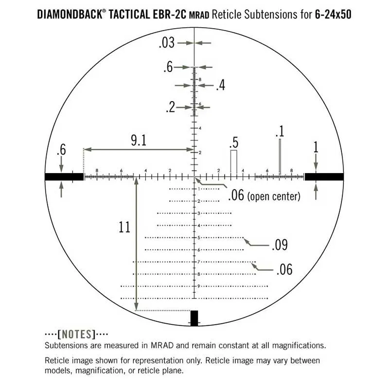 Vortex Diamondback Tactical 6-24x50 FFP Riflescope (EBR-2C MOA or MRAD Reticle)