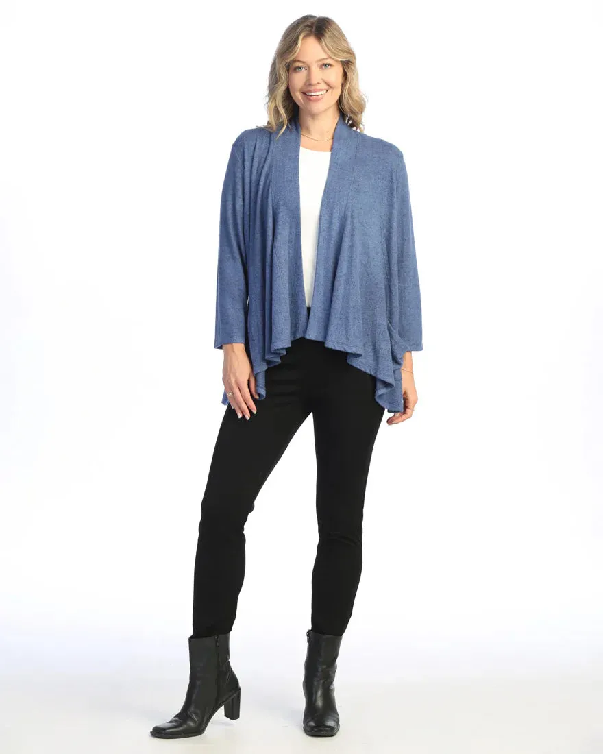 Vp4 Blue Cardigan 2 Pocket Span Brushed Hacci