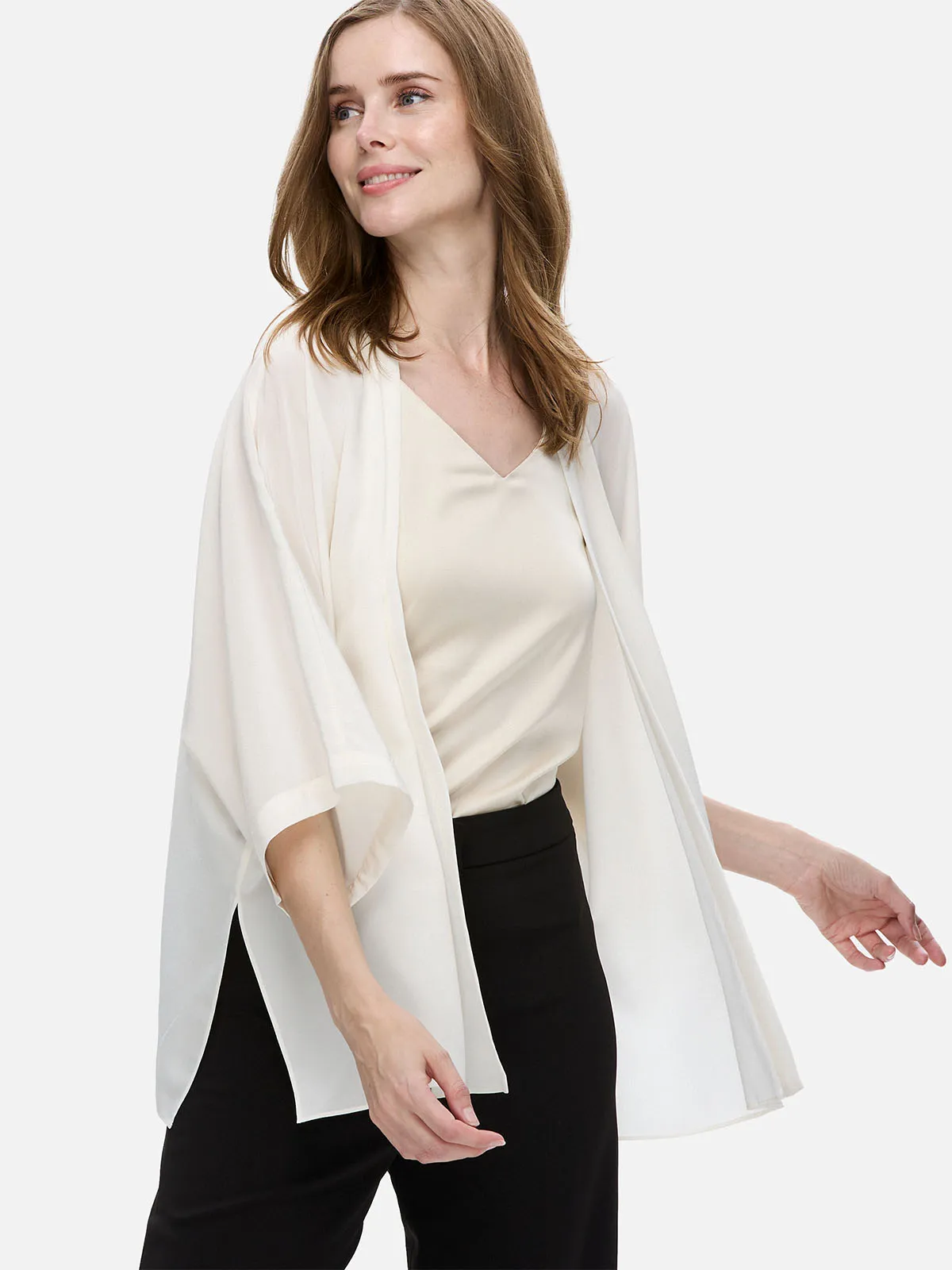 White Silk Relax Cardigan