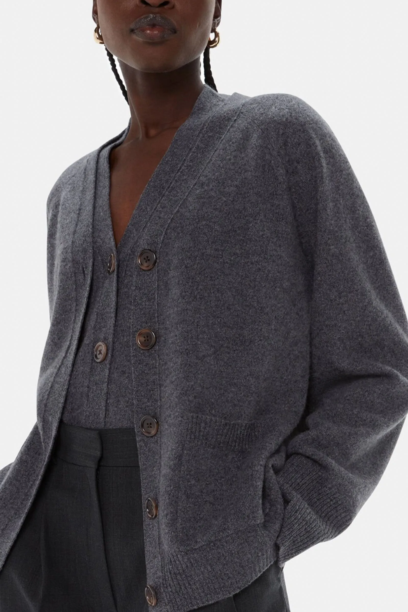 Wool Relaxed Pocket Cardigan