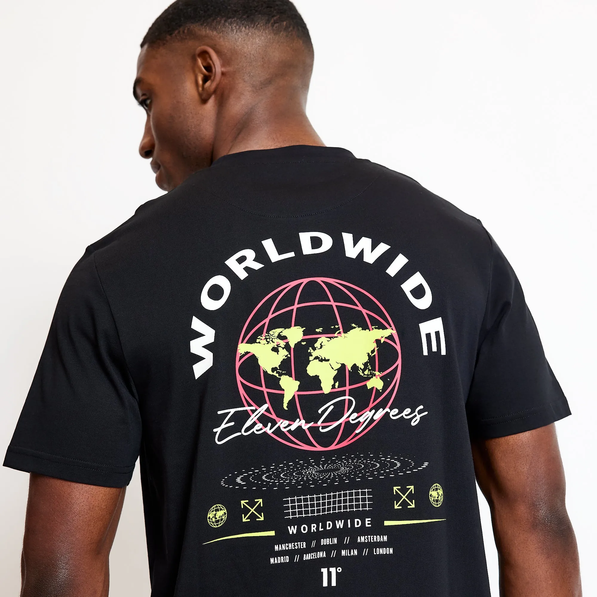 Worldwide Graphic T-Shirt - Black