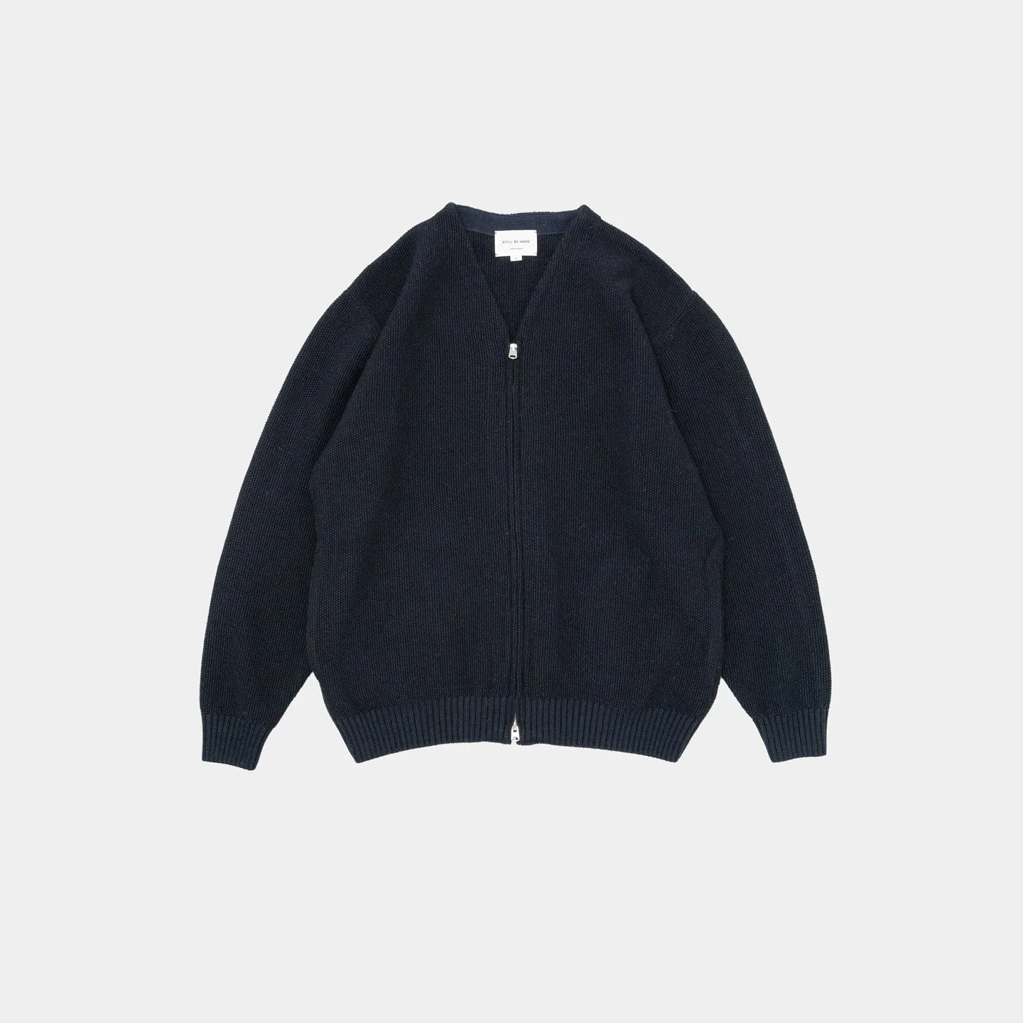 Zip Up Cardigan | Black navy